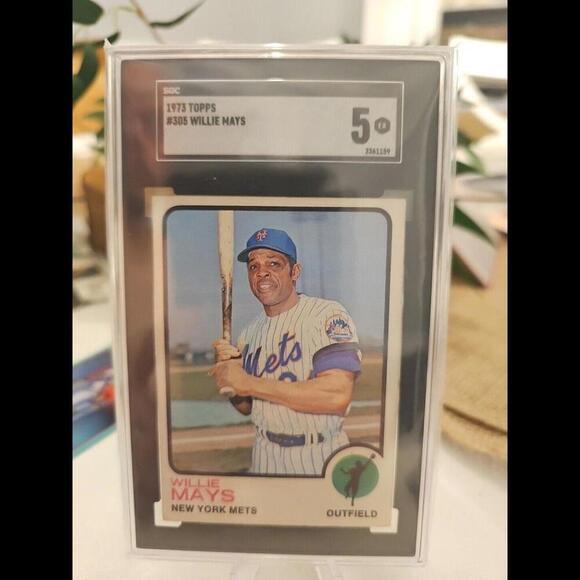 1973 Topps #305 Willie Mays New York Mets HOF SGC 5 EX Last Mays Card - Picture 1 of 2